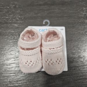 5/$15 NWT Carter's Pink Baby Booties, NB